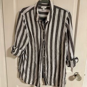 J. Jill Black and White Striped women’s  Shirt